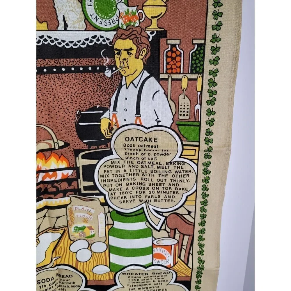 Vintage Irish Decorative Tea Towel #A7